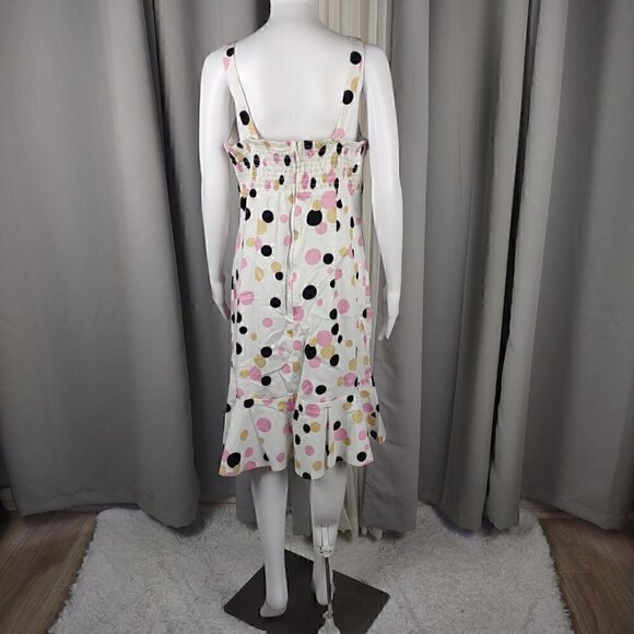 Kim Rogers Sleeveless Polka Dot Cotton Midi Dress With Stretchy Back. Size 16 - Picture 3 of 9